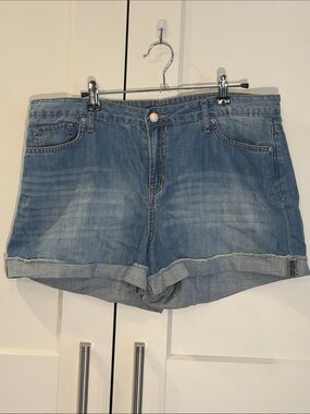 Calvin Klein Jeans Light Blue Rolled-Hem Denim Shorts
